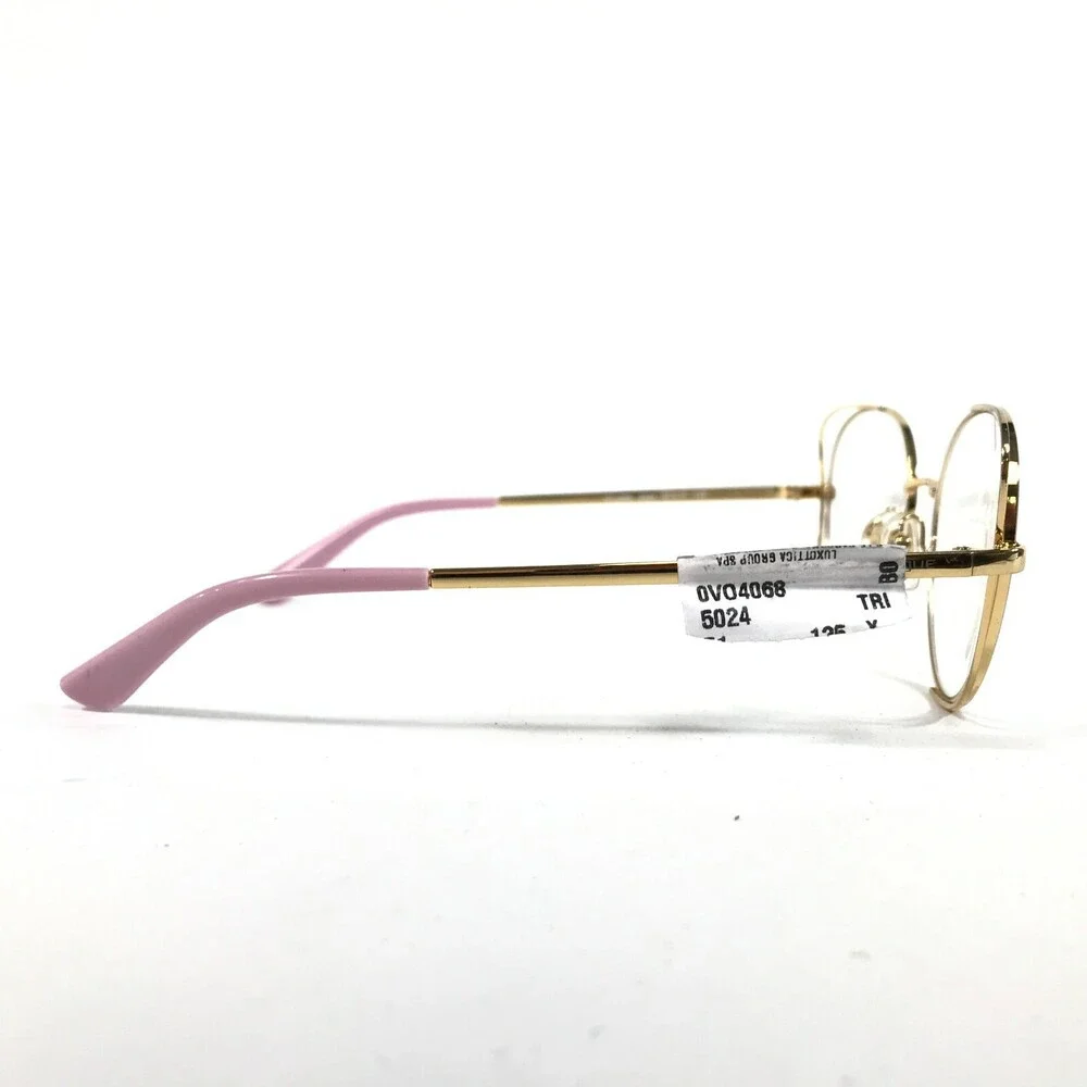 Vogue Eyeglasses Frames VO4068 5024 Gold Pink Cat Eye Full Wire Rim 51-17-135